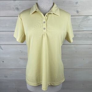 Sport Haley Yellow Short Sleeve Athletic Golf Polo Top Womens Size XL